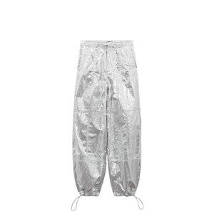 ZARA METALLIC PARACHUTE TROUSERS SILVER SIZE XS | 8338/405